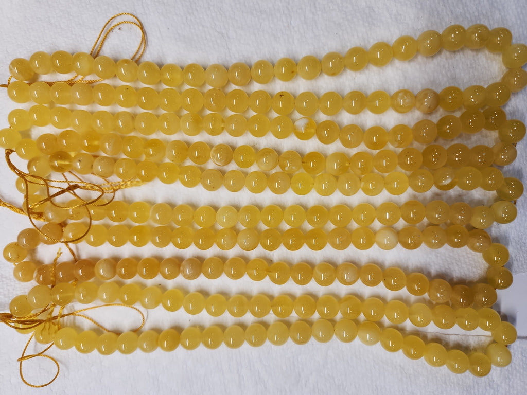 9mm Natural Baltic Amber Round Drilled Egg Yolk White Amber Alluregem