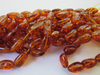 Natural Baltic Amber Bead Strands, Honey with Flecks, Large Long Oval 16" Alluregem E2208