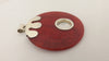 925 STERLING SILVER LARGE RED CORAL PENDANT 16-19  gm 62 mm ALLUREGEM S1528