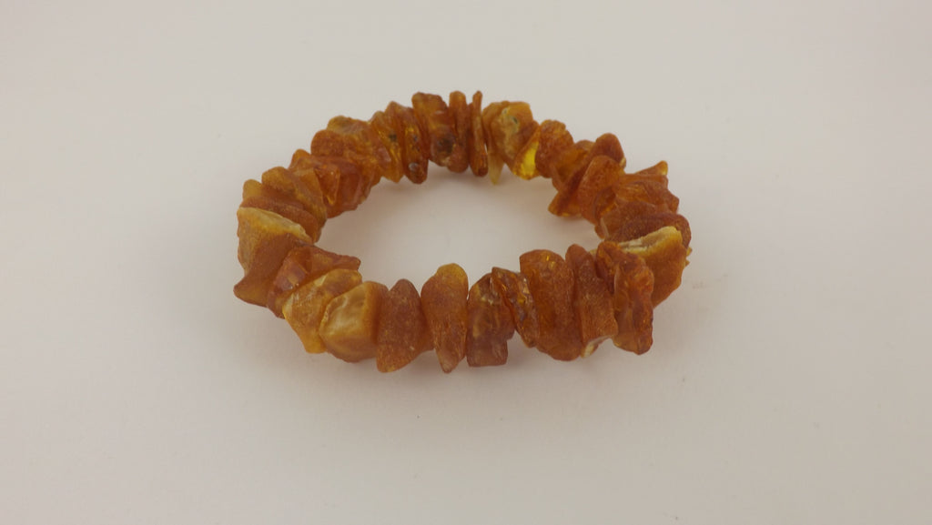 BALTIC AMBER CHIP STRETCH BRACELET RAW HONEY 27 gm 7.5 "  ALLUREGEM S1275