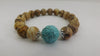 925 STERLING SILVER TURQUOISE &  JASPER BRACELET, 28 gm 7.5 " ALLUREGEM S1548