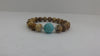 925 STERLING SILVER TURQUOISE &  JASPER BRACELET, 28 gm 7.5 " ALLUREGEM S1548