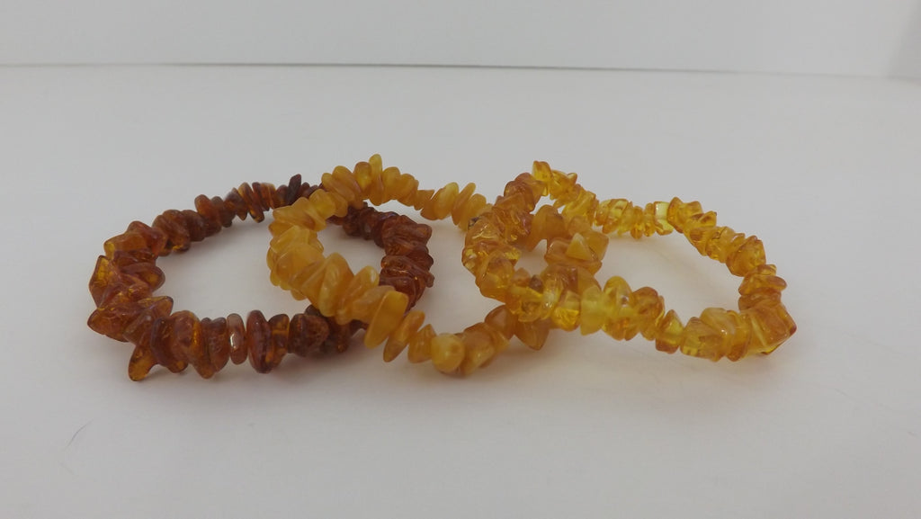 BALTIC AMBER CHIPS STRETCH BRACELET "SET OF 3"  23-25 gm  7"  ALLUREGEM S1082