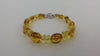Baltic Amber Bracelet, 925 Sterling Silver, Light Honey 8  gm 7.5"  ALLUREGEM  S1777