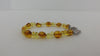 Baltic Amber Bracelet, 925 Sterling Silver, Light Honey 8  gm 7.5"  ALLUREGEM  S1777