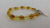 Baltic Amber Bracelet, 925 Sterling Silver, Light Honey 8  gm 7.5"  ALLUREGEM  S1777