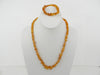 BALTIC AMBER NECKLACE & BRACELET SET, CHIPS, 22-24 gm   20 " ALLUREGEM S1132
