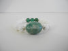 925 GENUINE TURQUOISE & CARVED SHELL BRACELET 31 gm  7.5 " ALLUREGEM S1638