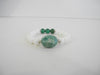 925 GENUINE TURQUOISE & CARVED SHELL BRACELET 31 gm  7.5 " ALLUREGEM S1638