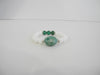 925 GENUINE TURQUOISE & CARVED SHELL BRACELET 31 gm  7.5 " ALLUREGEM S1638