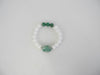 925 GENUINE TURQUOISE & CARVED SHELL BRACELET 31 gm  7.5 " ALLUREGEM S1638