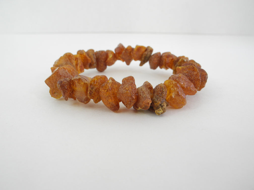 BALTIC AMBER CHIP STRETCH BRACELET RAW HONEY 16 gm 7.5 "  ALLUREGEM S1266