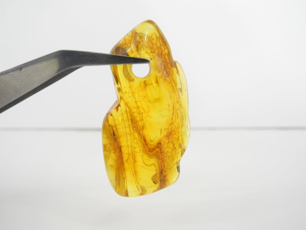 NATURAL BALTIC AMBER PENDANT FOCAL BEAD, LEMON 4.6 gm ALLUREGEM S1884