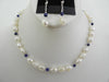 925 STERLING SILVER FRESHWATER PEARL & LAPIS NECKLACE SET, 33 gm 16" ALLUREGEM S1399