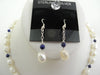 925 STERLING SILVER FRESHWATER PEARL & LAPIS NECKLACE SET, 33 gm 16" ALLUREGEM S1399