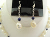 925 STERLING SILVER FRESHWATER PEARL & LAPIS NECKLACE SET, 33 gm 16" ALLUREGEM S1399