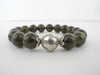 925 STERLING SILVER GREEN GARNET BRACELET 57 gm 12 mm 8 " ALLUREGEM S1525