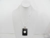 925 STERLING SILVER BLACKWOOD SHIVA'S "EYE" PENDANT NECKLACE 17 gm 20 "  ALLUREGEM S1413