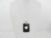 925 STERLING SILVER BLACKWOOD SHIVA'S "EYE" PENDANT NECKLACE 17 gm 20 "  ALLUREGEM S1413