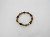 Amber Bracelet, 925  MOONSTONE, ONYX, PERIDOT & AMBER STRETCH BRACELET 11 gm 7.5 "  ALLUREGEM S1681
