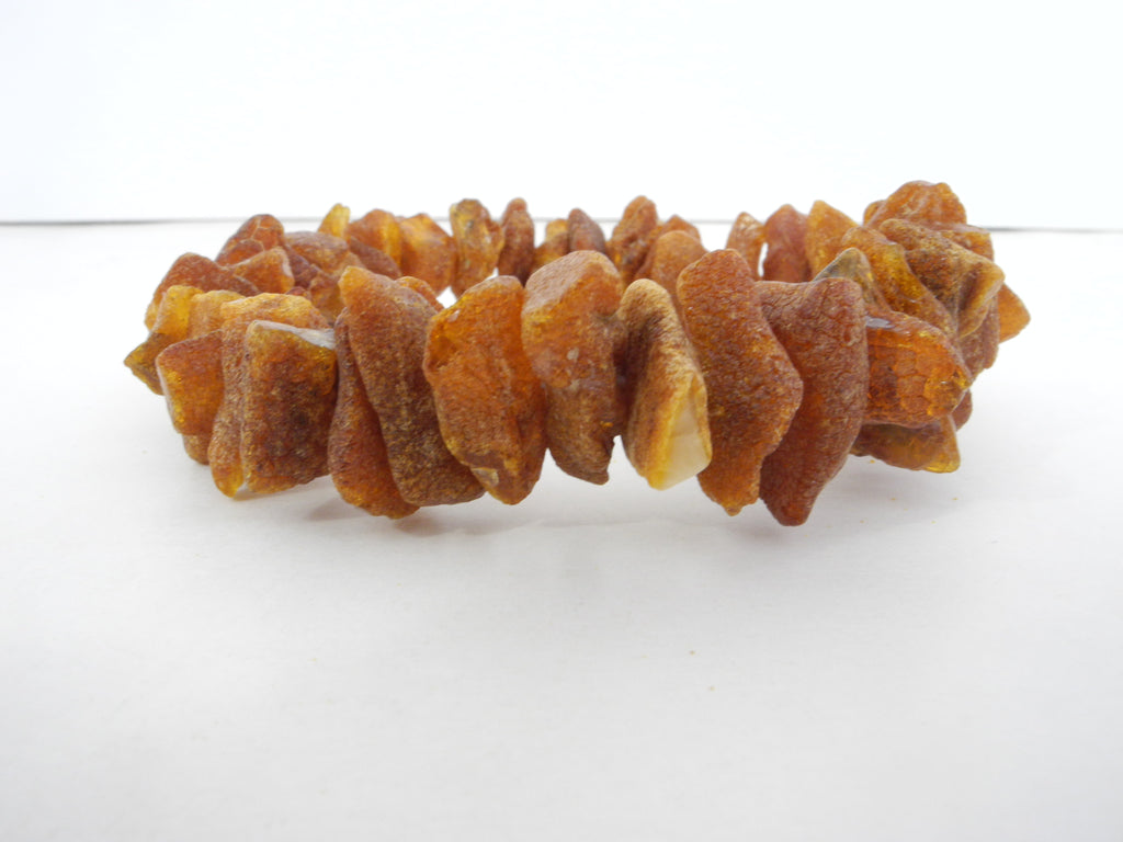 BALTIC AMBER CHIP STRETCH BRACELET RAW HONEY 24 gm 7.5 "  ALLUREGEM S1265