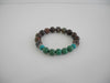 925 STERLING SILVER GENUINE  OPAL & TURQUOISE STRETCH BRACELET 37 gm 8 " ALLUREGEM S1781