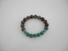 925 STERLING SILVER GENUINE  OPAL & TURQUOISE STRETCH BRACELET 37 gm 8 " ALLUREGEM S1781