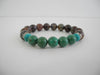 925 STERLING SILVER GENUINE  OPAL & TURQUOISE STRETCH BRACELET 37 gm 8 " ALLUREGEM S1781