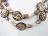 MOTHER OF PEARL & FRESHWATER PEARL NECKLACE 85 gm 36"  ALLUREGEM S1108