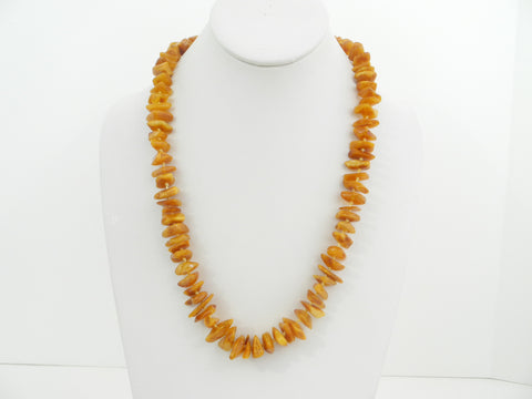 BALTIC AMBER CHIPS NECKLACE, POLISHED  BUTTERSCOTCH   22 " Alluregem S1086