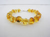 BALTIC AMBER  BRACELET, 925 Sterling Silver 7.5"  ALLUREGEM  S1776