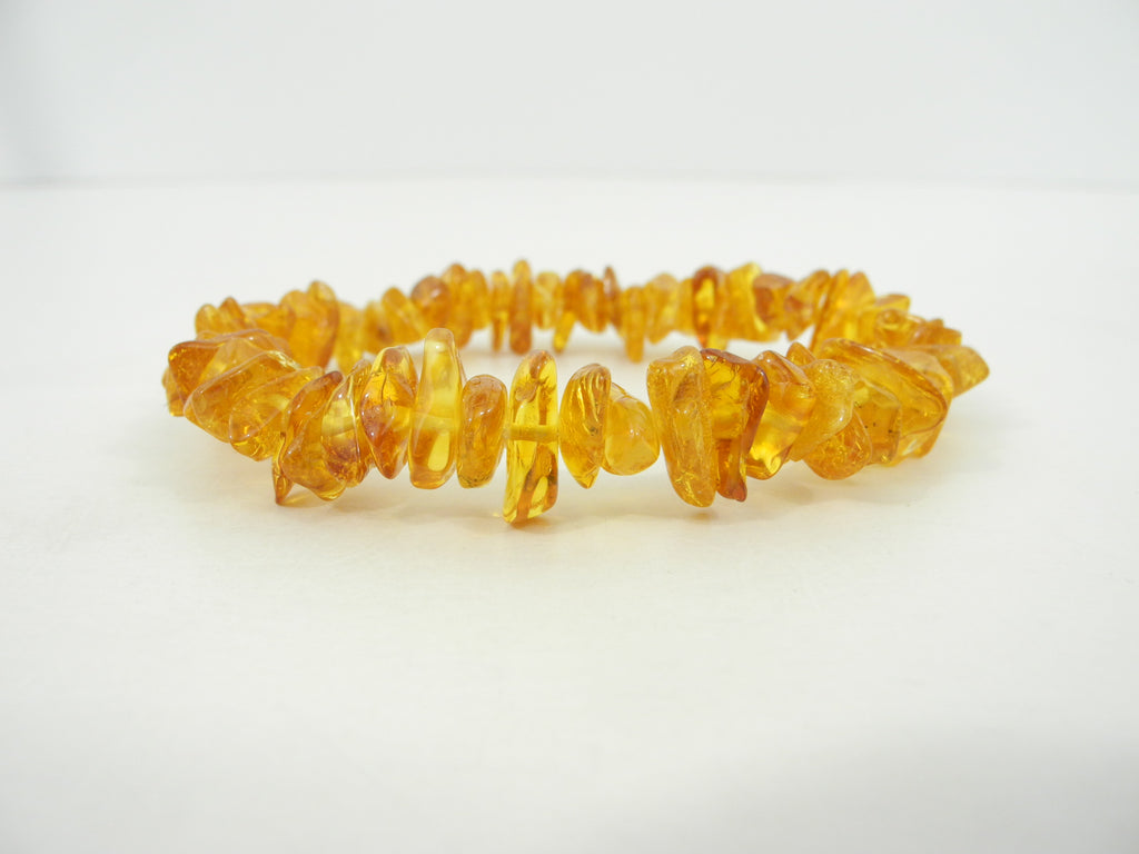 BALTIC AMBER CHIP STRETCH BRACELET POLISHED HONEY 14-17 gm 8" ALLUREGEM s1080