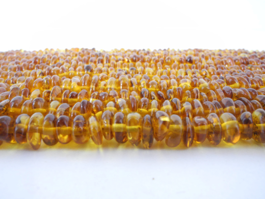 Genuine Baltic Amber Bead Strands Rondelle Honey 8-9 gm 16" Alluregem E1283