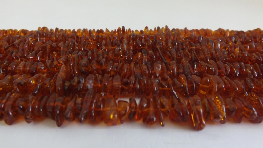 Baltic Amber Beads Dark Honey Chips Strand 8 - 13MM 16" Alluregem E2142