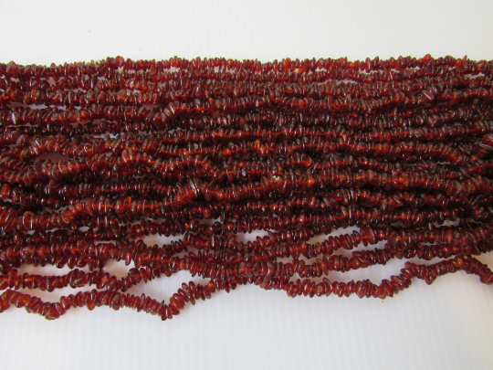 Genuine Baltic Amber Beads COGNAC Small Chips Strand 6 - 8MM Continuous Loop 36" Alluregem E2162