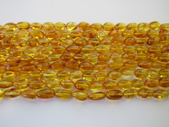 Natural Baltic Amber Bead Strands, Lemon, Extra Large Chubby Oval 16 - 18 Grams, 12 - 17 MM 16" Alluregem E2198