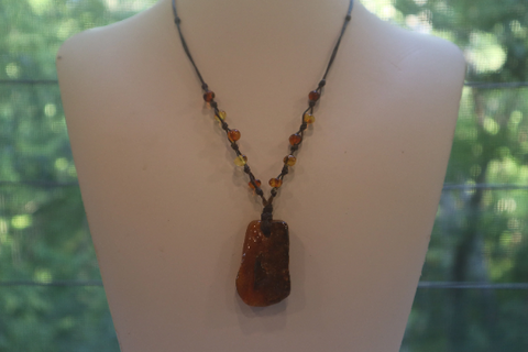 Baltic Amber Necklace with Amber Beads and Pendant 11.7 gm 20.5" Alluregem E2364
