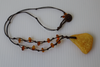 Baltic Amber Necklace, with White Egg Yolk Amber Pendant 10.4 gm 21" Alluregem E2446