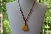 Baltic Amber Necklace, with White Egg Yolk Amber Pendant 10.4 gm 21" Alluregem E2446