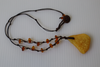 Baltic Amber Necklace, with White Egg Yolk Amber Pendant 10.4 gm 21" Alluregem E2446