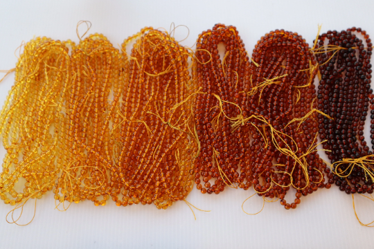 Genuine Baltic Amber Beads, 6mm Round Drilled Bead Strand Lemon to Cherry 16" Alluregem E2840