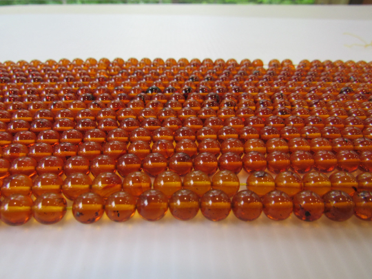 NATURAL Baltic Amber Loose Bead Strand 7mm Round Honey 16" Alluregem E2934