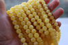 Natural Baltic Amber Beads, Round Drilled Butter White 6mm - 14mm 16" Alluregem E2982