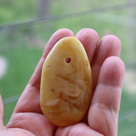 BALTIC Amber Pendant Bead, Natural, Very Unique Extra Large Butter Focal 10.5 gm Alluregem E3136