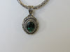 925 STERLING SILVER GREEN GARNET NECKLACE & BRACELET SET, 42 gm  ALLUREGEM S1091