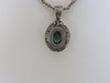 925 STERLING SILVER GREEN GARNET NECKLACE & BRACELET SET, 42 gm  ALLUREGEM S1091