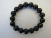 GENUINE BLACK TOURMALINE STRETCH BRACELET 34-43 gm , 10 mm 8 " ALLUREGEM S1122