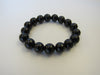 GENUINE BLACK TOURMALINE STRETCH BRACELET 34-43 gm , 10 mm 8 " ALLUREGEM S1122