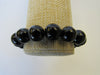 GENUINE BLACK TOURMALINE STRETCH BRACELET 34-43 gm , 10 mm 8 " ALLUREGEM S1122