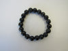 GENUINE BLACK TOURMALINE STRETCH BRACELET 34-43 gm , 10 mm 8 " ALLUREGEM S1107
